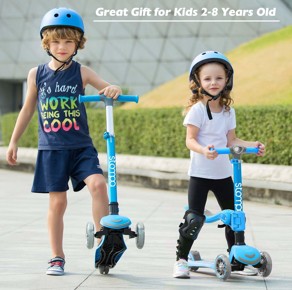 2-in-1 Light Up 3 Wheel Toddler Scooter with Seat U25105
