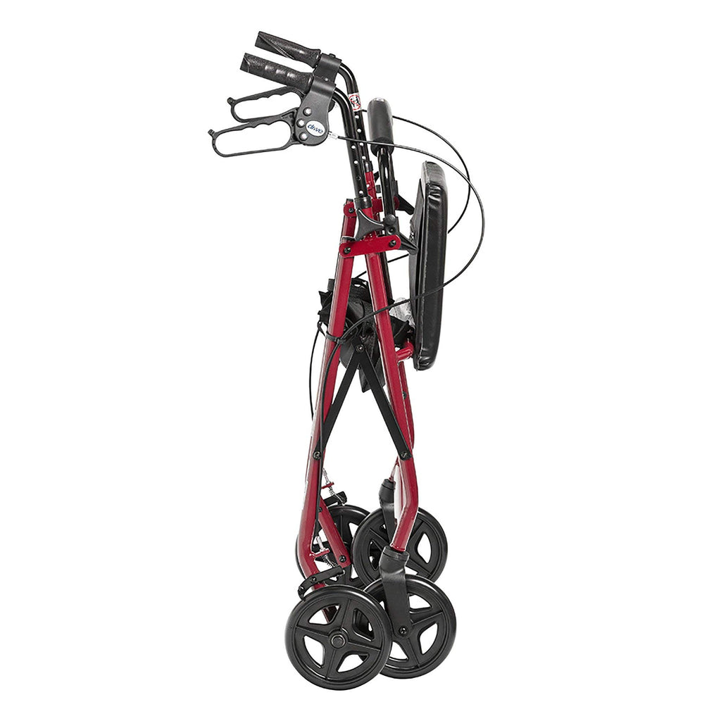 Red Aluminum Rollator with Padded Seat S85620