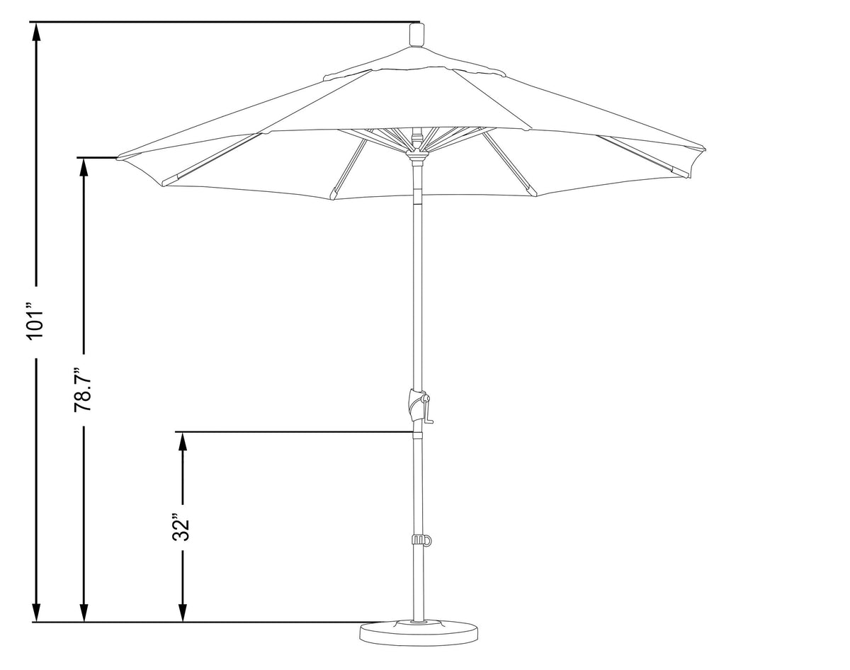 9' Round Aluminum Market Patio Umbrella V689