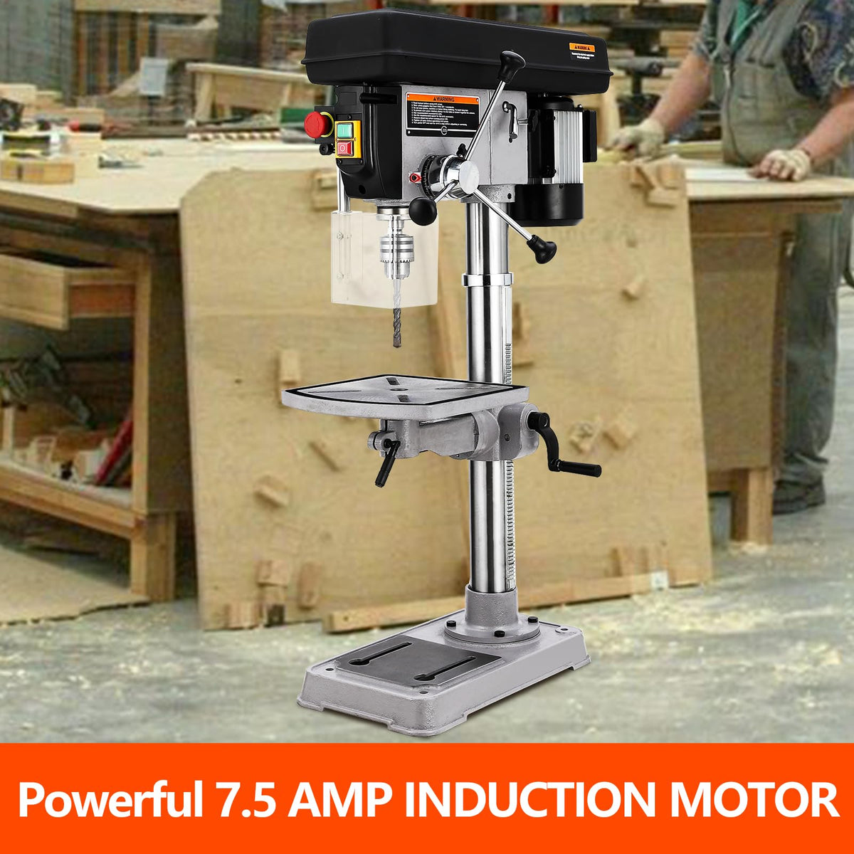 15 in Benchtop Drill Press with 7.5 Amp Variable Speed Tilting Worktable Z495