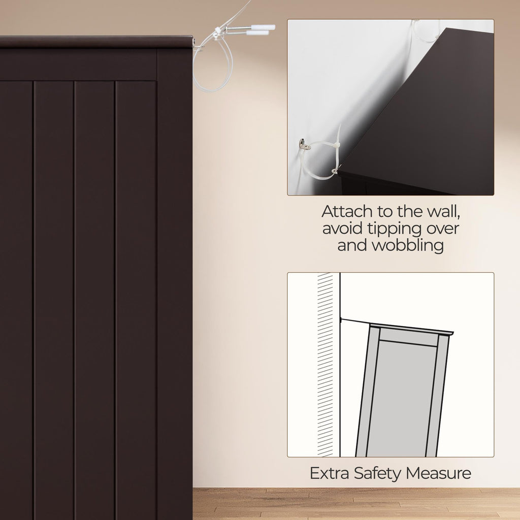 Small Espresso Bathroom Storage Cabinet with 2 Doors E6394