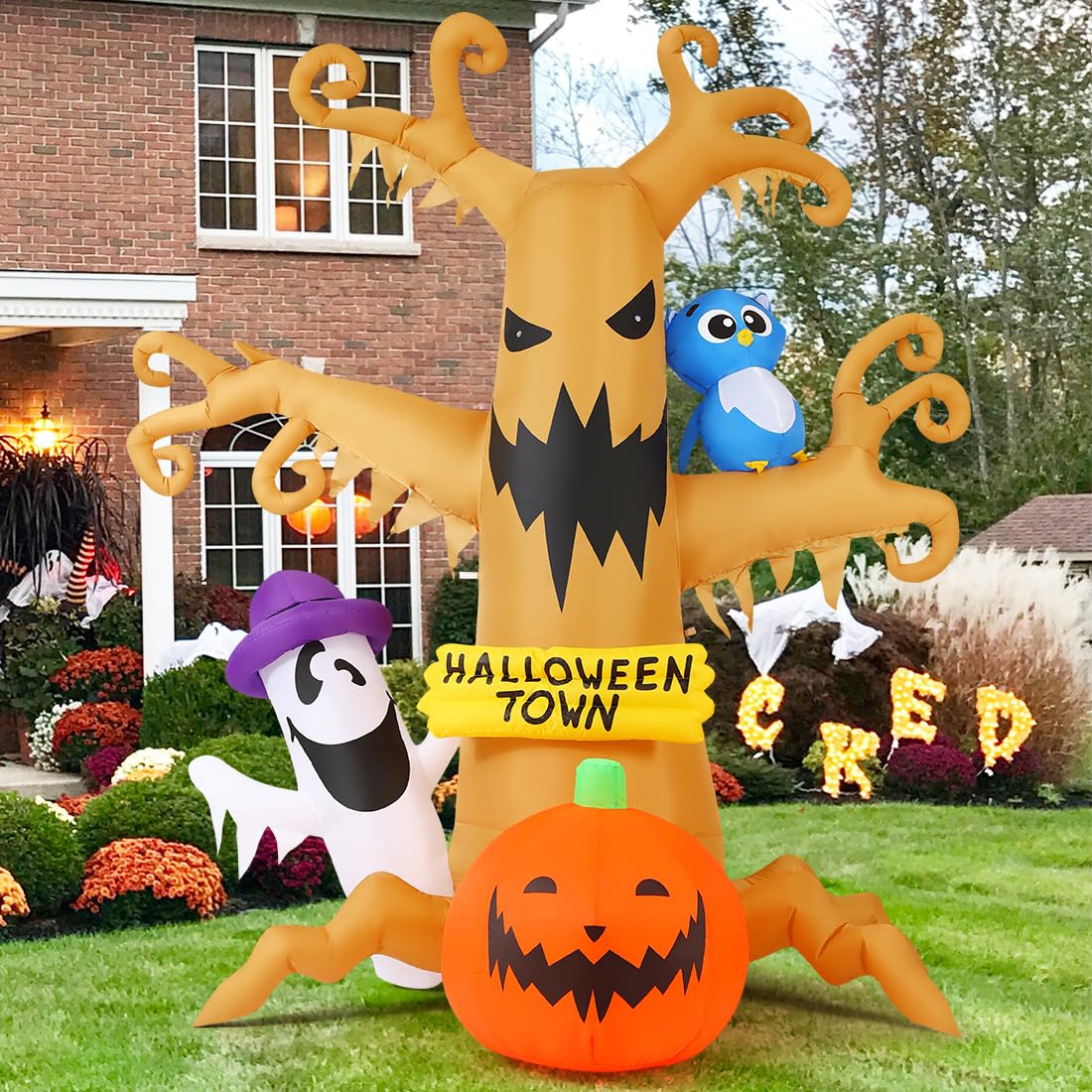 8 FT Halloween Inflatables Dead Tree with Built-in LED Lights W27305