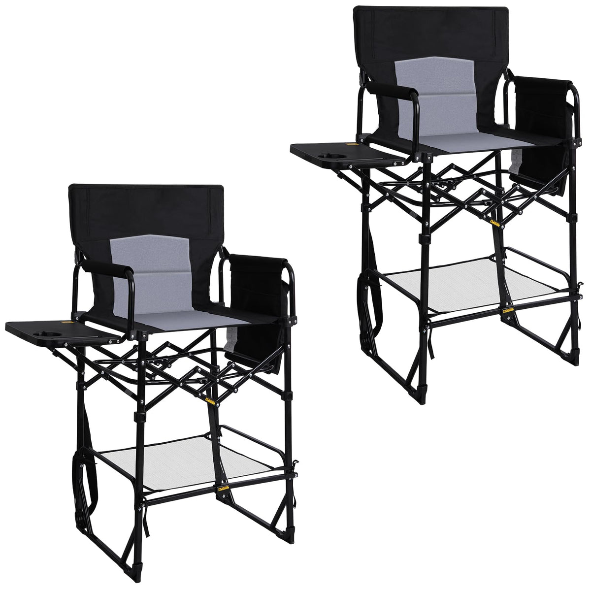 2 Pack Extra Tall Folding Camping Chair with Side Table N79277