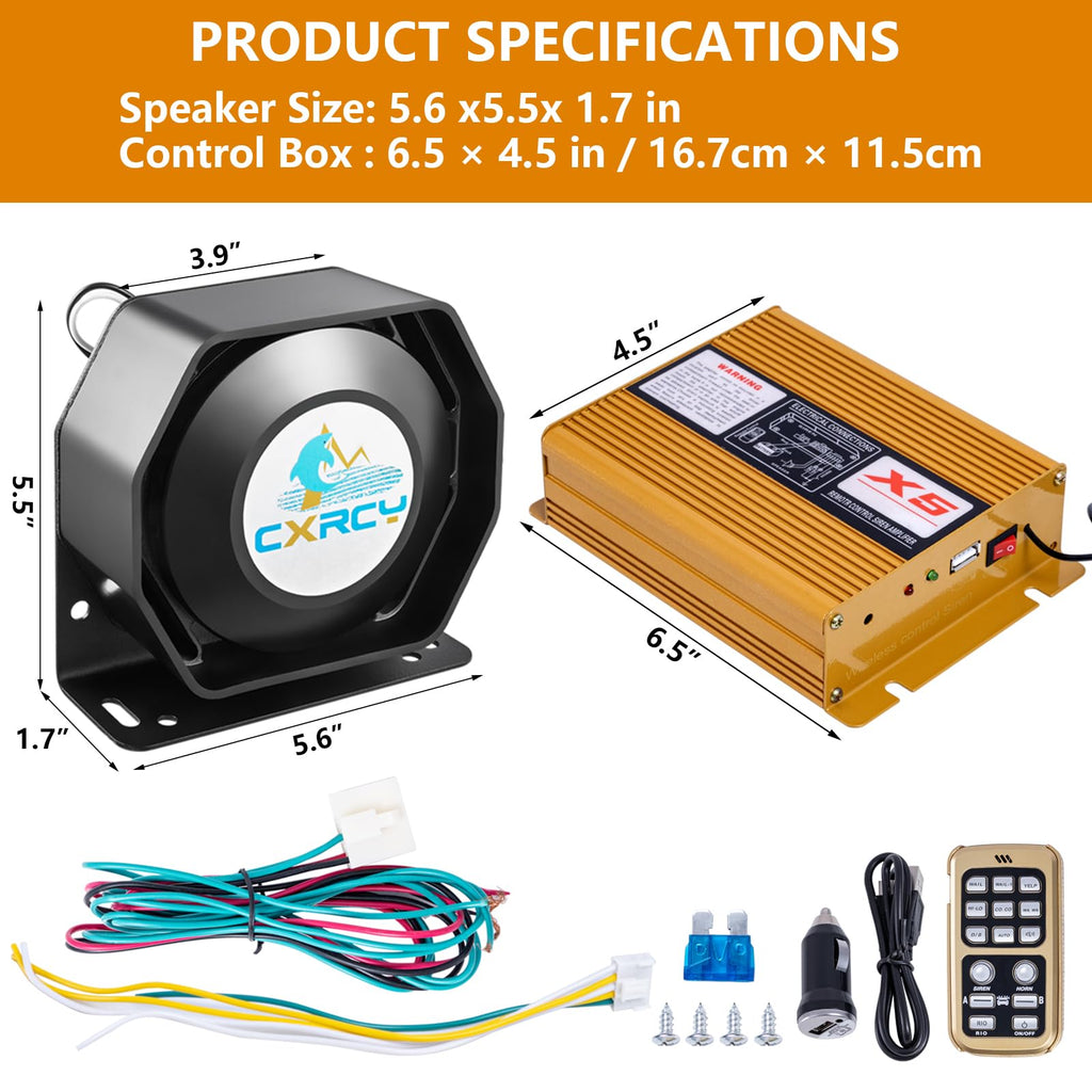 12V 200W Police Siren PA System with Wireless Mic S50776