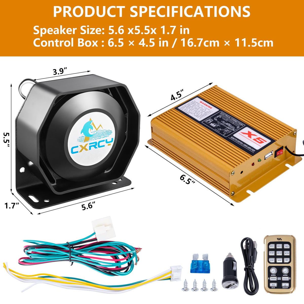 12V 200W Police Siren PA System with Wireless Mic S50776