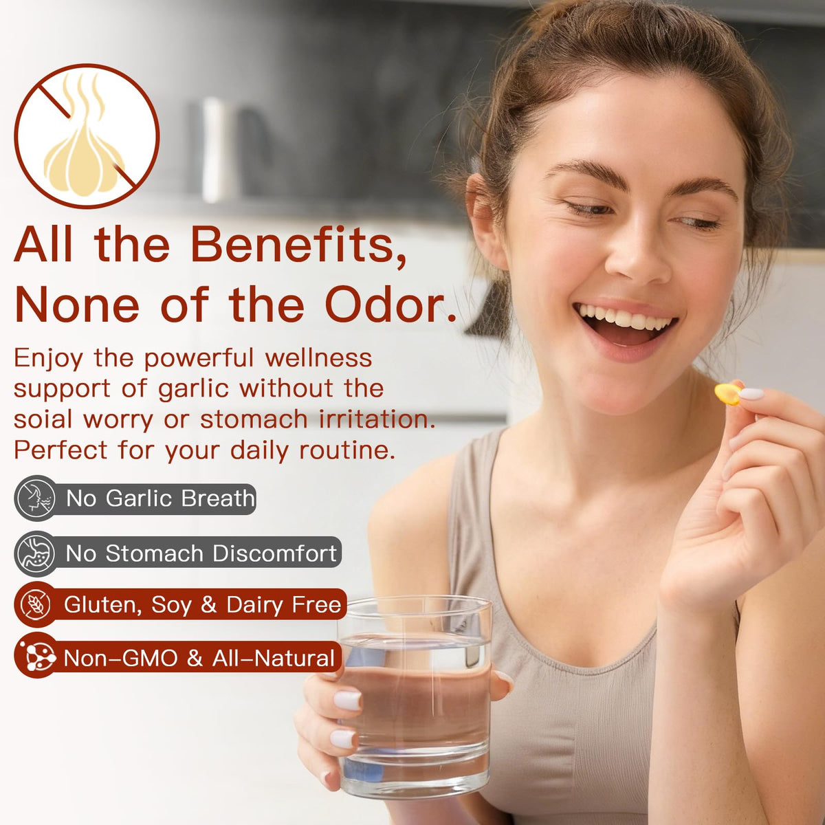 Odorless Organic Garlic Capsules 300 Softgels R529799