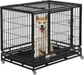48 Inches Heavy Duty Dog Crate with Plastic Tray Q7380