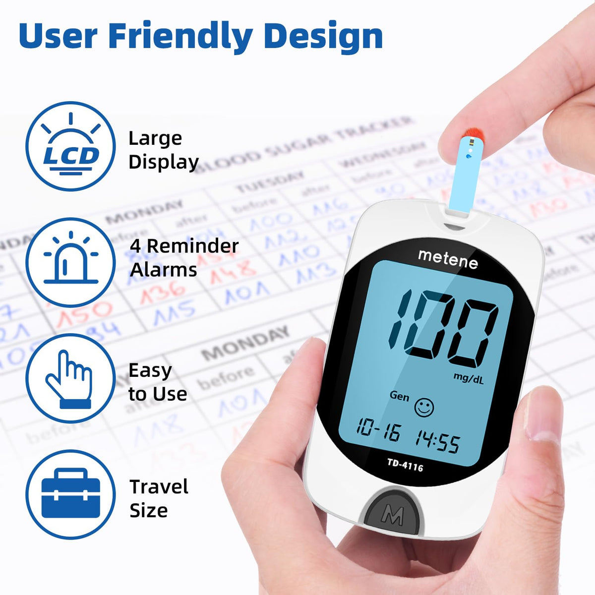 Blood Glucose Monitor Kit & 200 Test Strips W309758