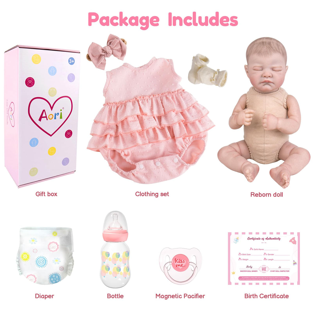 20-Inch Sleeping Newborn Girl Doll B595