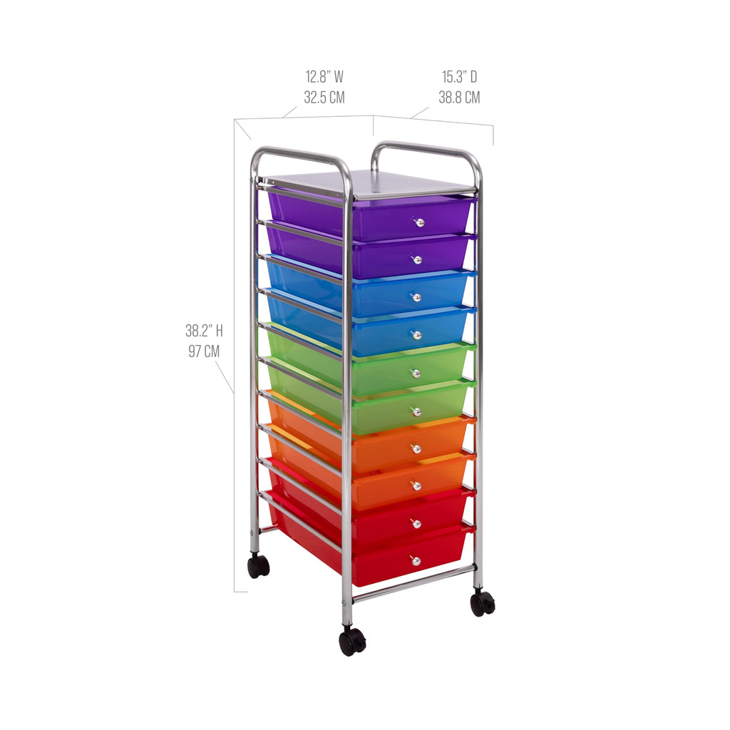 10 Drawer Rolling Storage Cart R72323