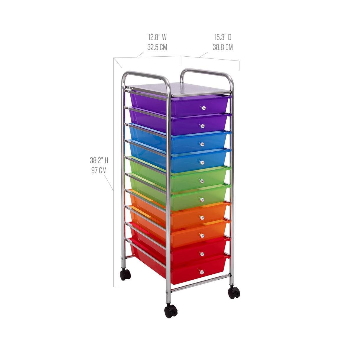 10 Drawer Rolling Storage Cart R72323