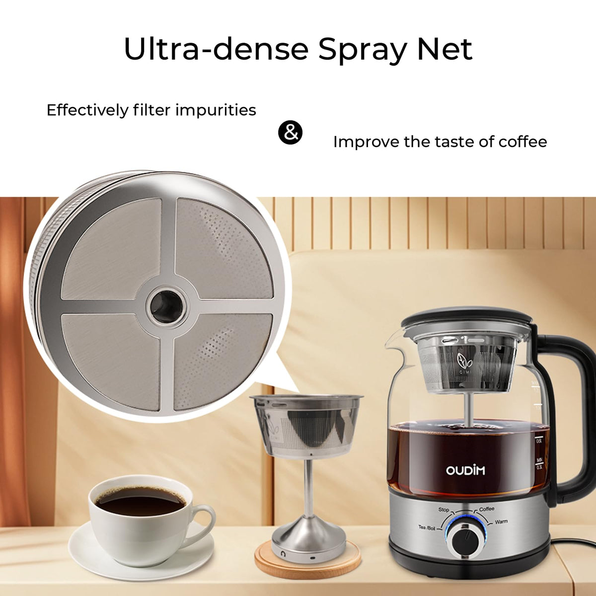 1.2L Glass Stainless Steel Drip Coffee Maker R503482