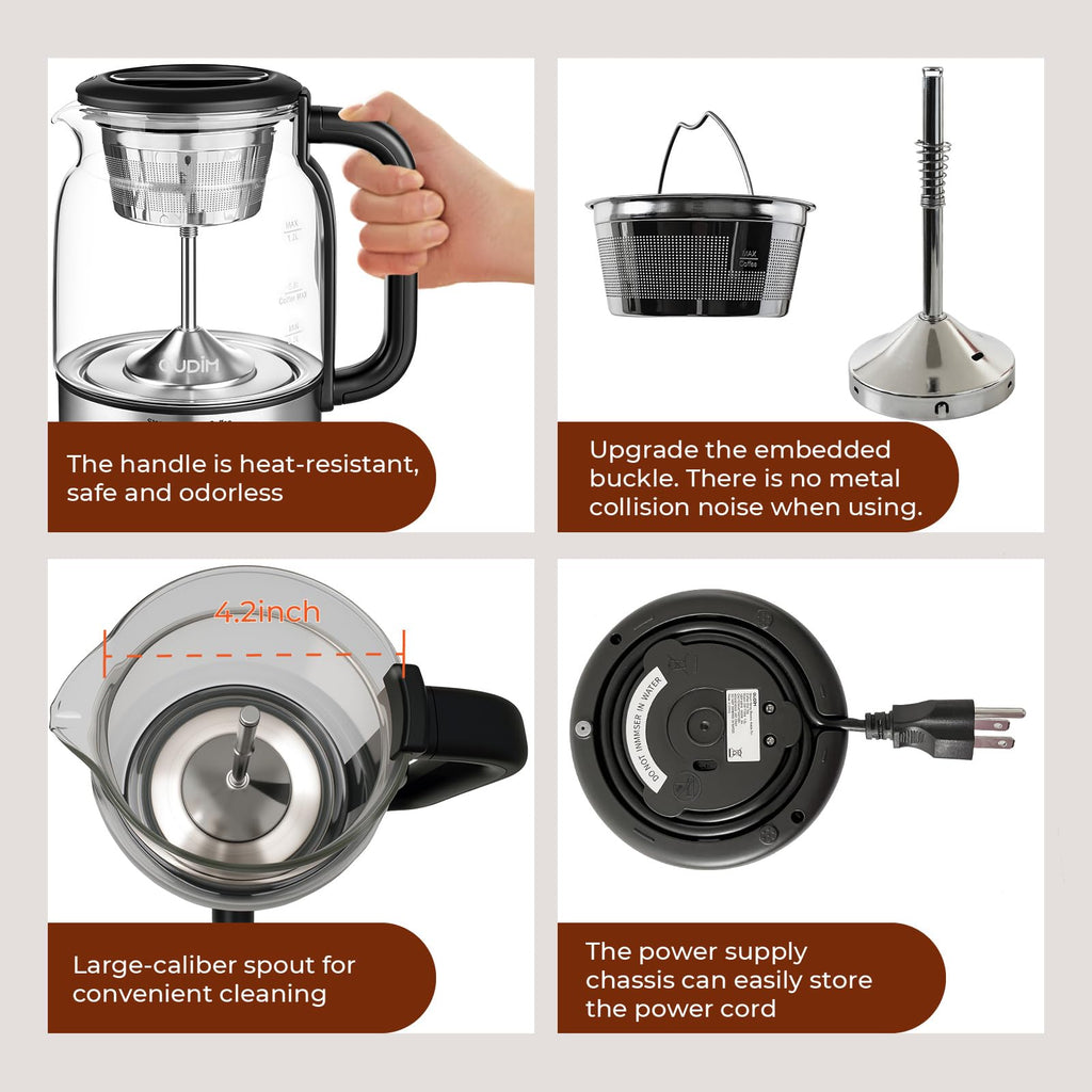 1.2L Glass Stainless Steel Drip Coffee Maker R503482