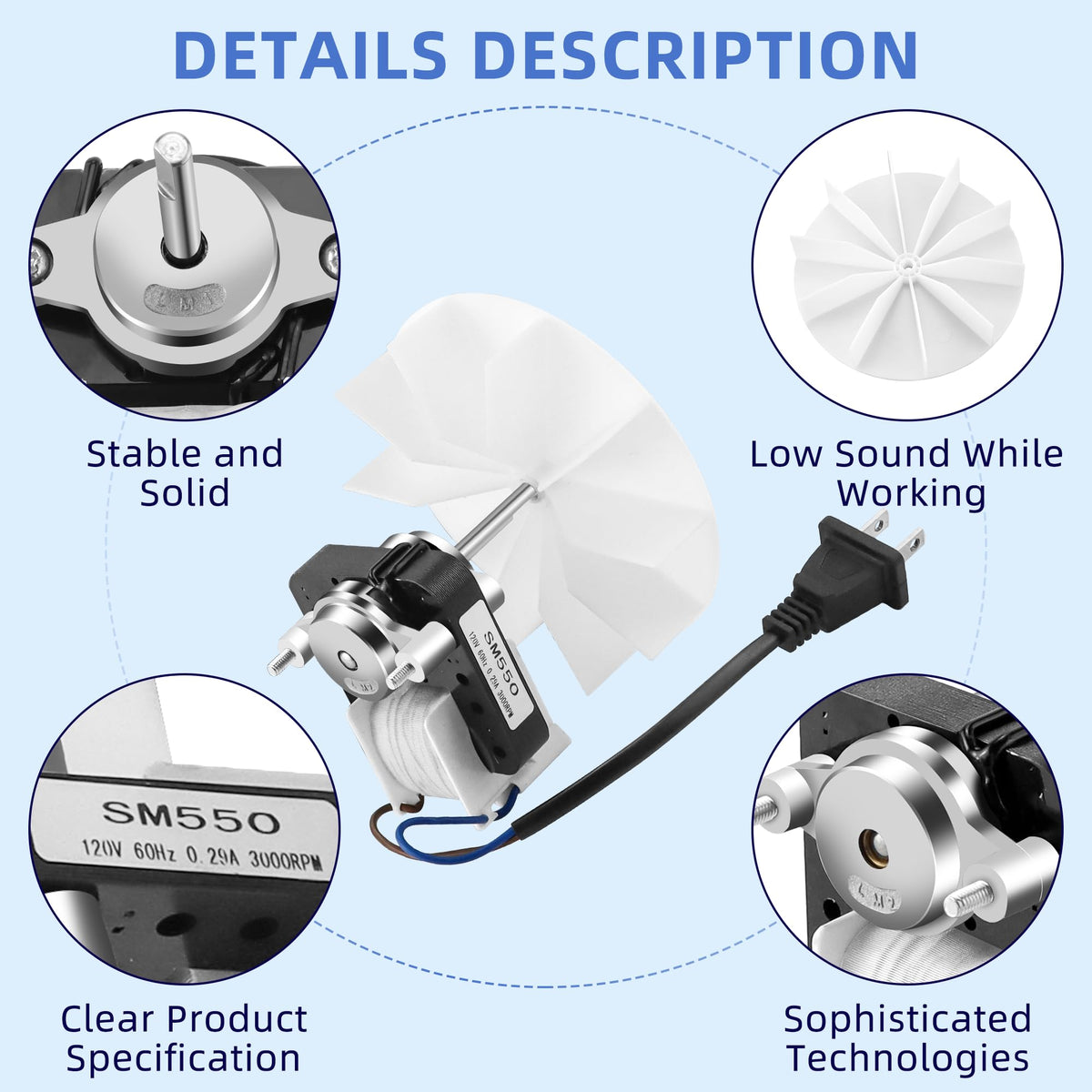 Universal Bathroom Exhaust Fan Motor 50 CFM 120V A50339