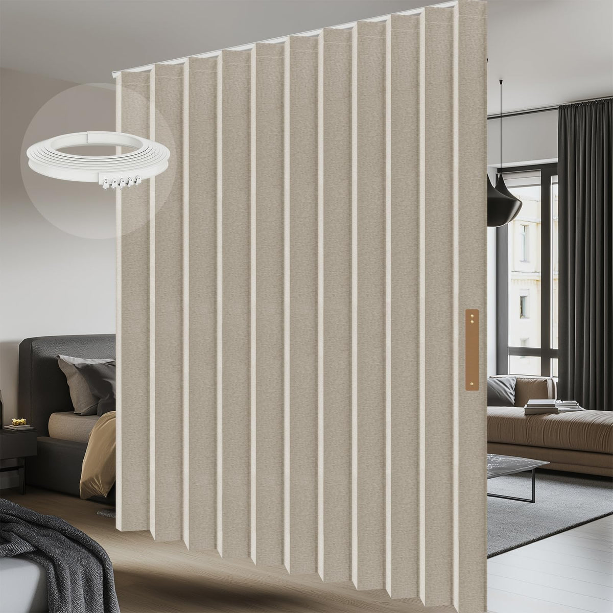 Blackout Room Divider Curtains Cream White W100 x L84 1 Pack K9672