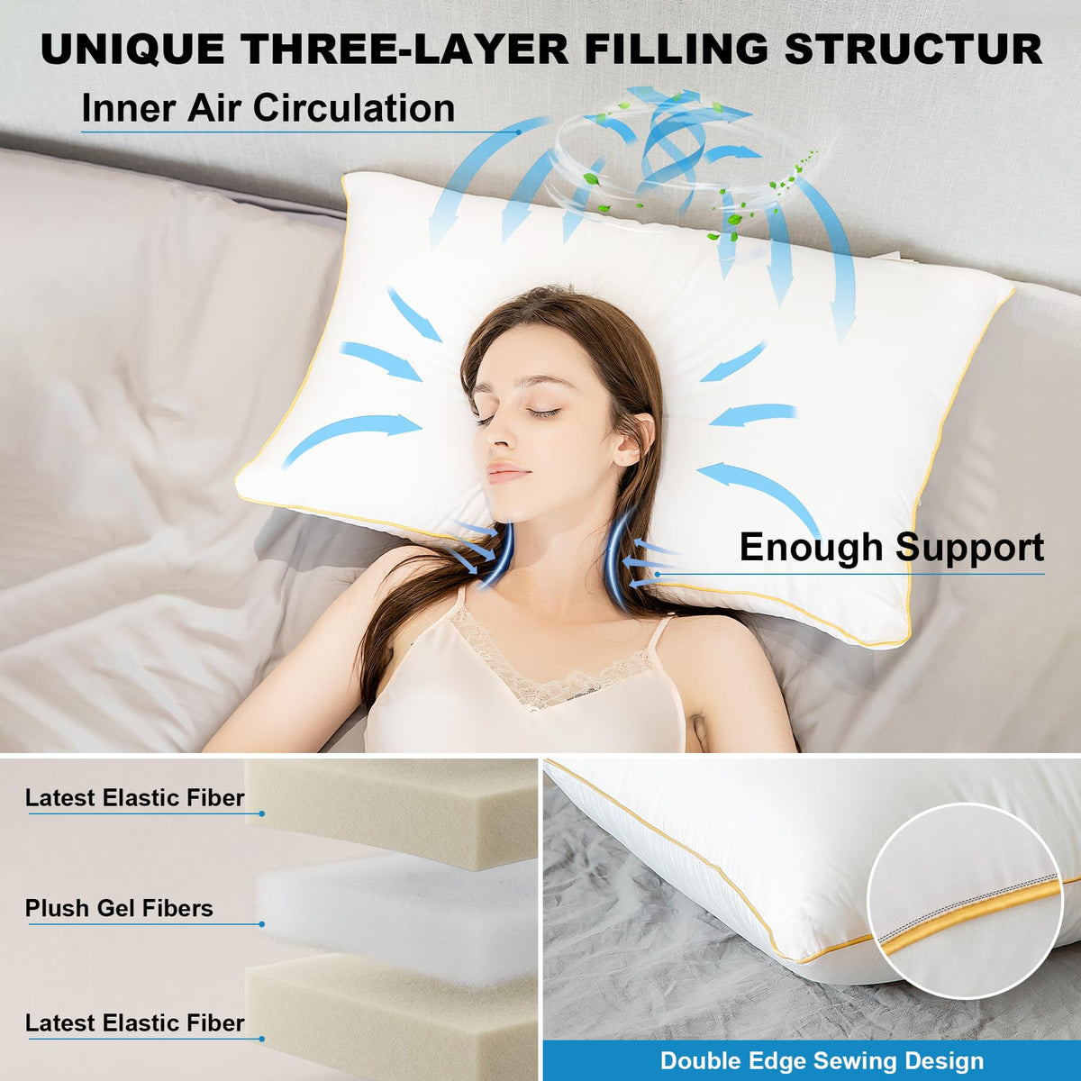 King Size Down Alternative Pillows Set of 2 U7507