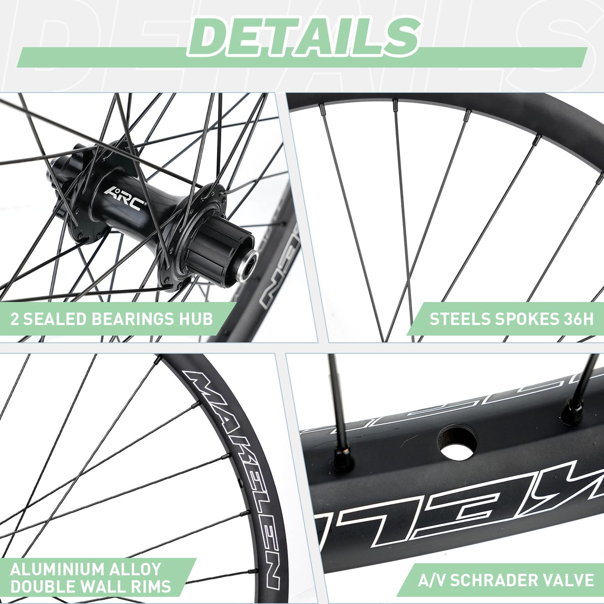 20 Inch BMX Wheel Set with Sealed Bearings O36558