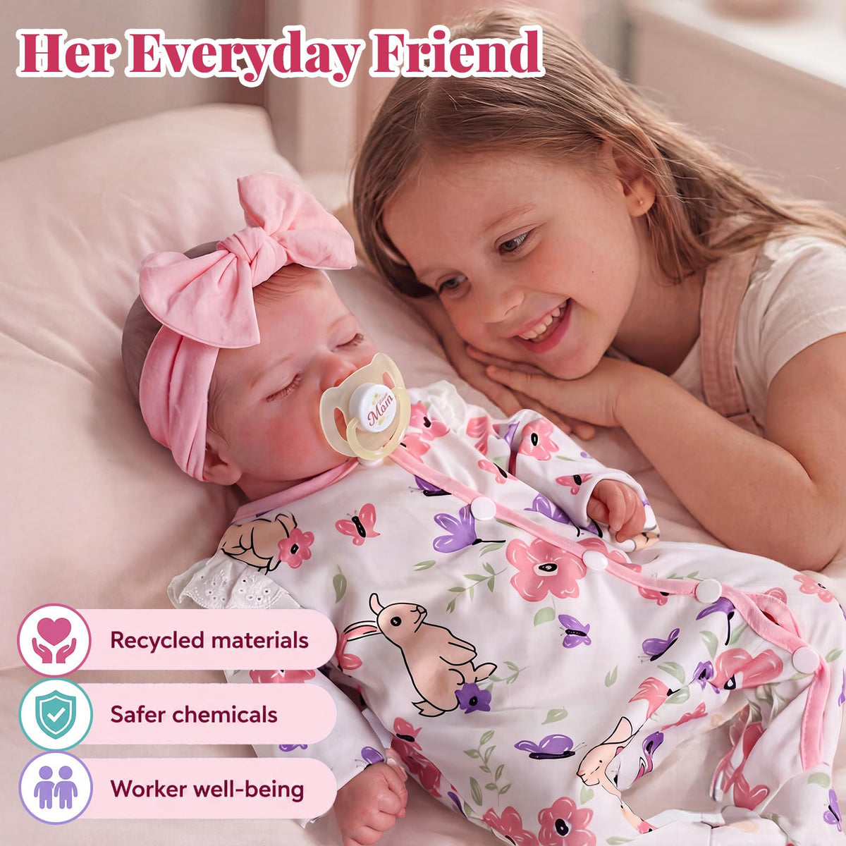 20 Inch Reborn Baby Dolls Girl with Play Set Y817