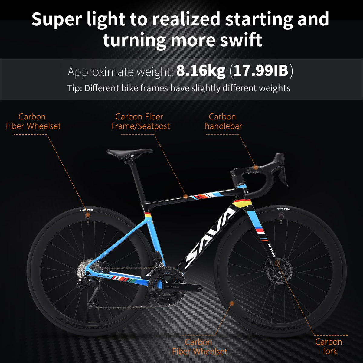 Carbon Road Bike 24-Speed Shifting Disc Brake F371