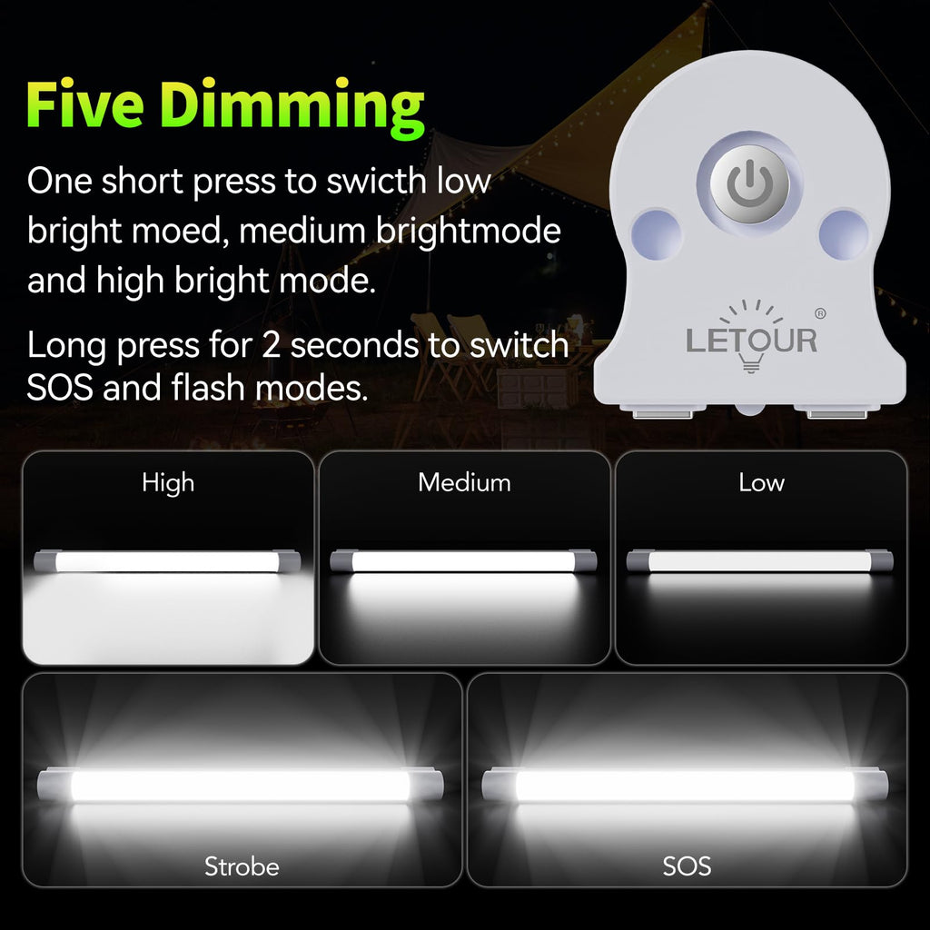 LED Tube Magnetic Work Light 6000Lumens 10400mAh USB Rechargeable N648277