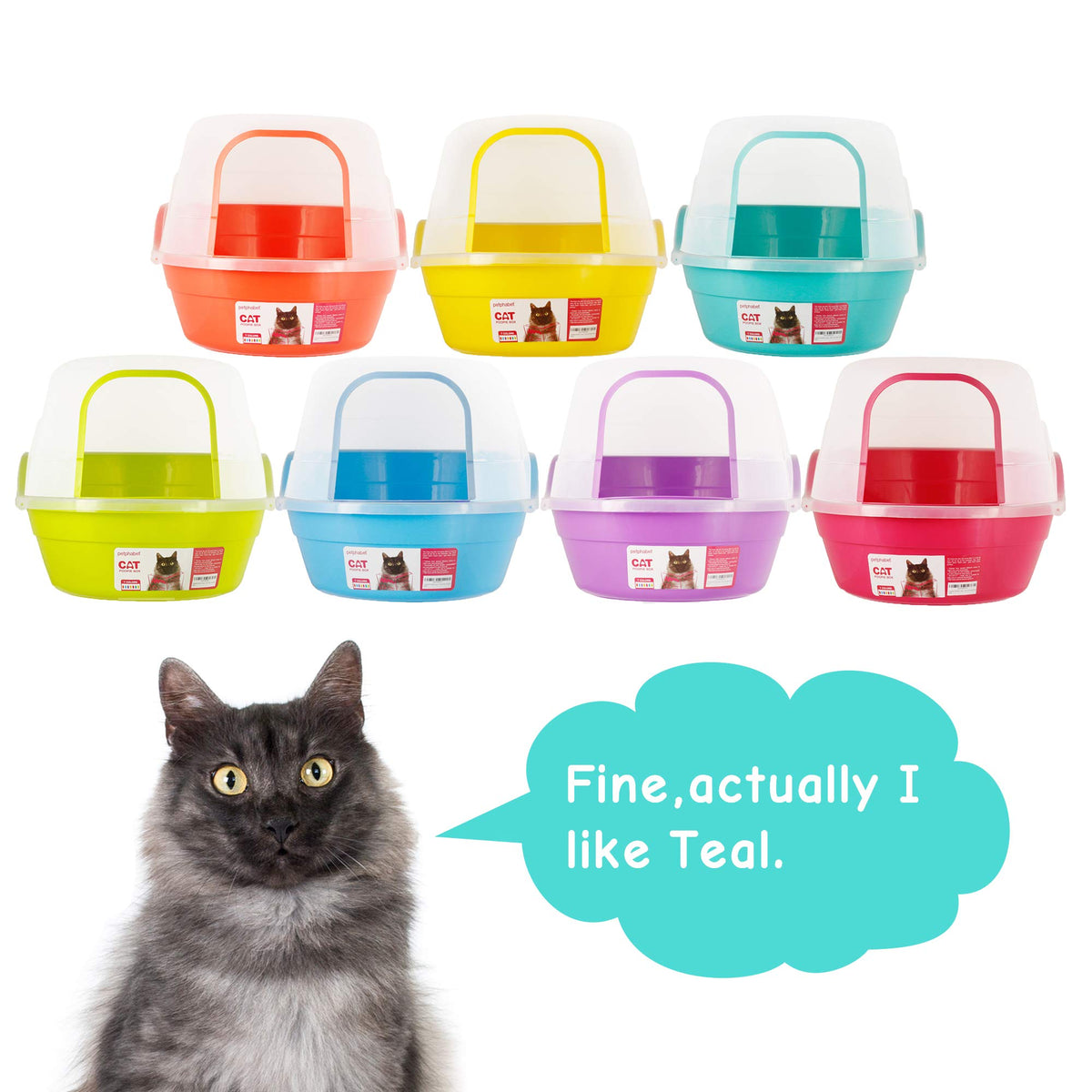 Jumbo Extra Large Teal Hooded Cat Litter Box T331