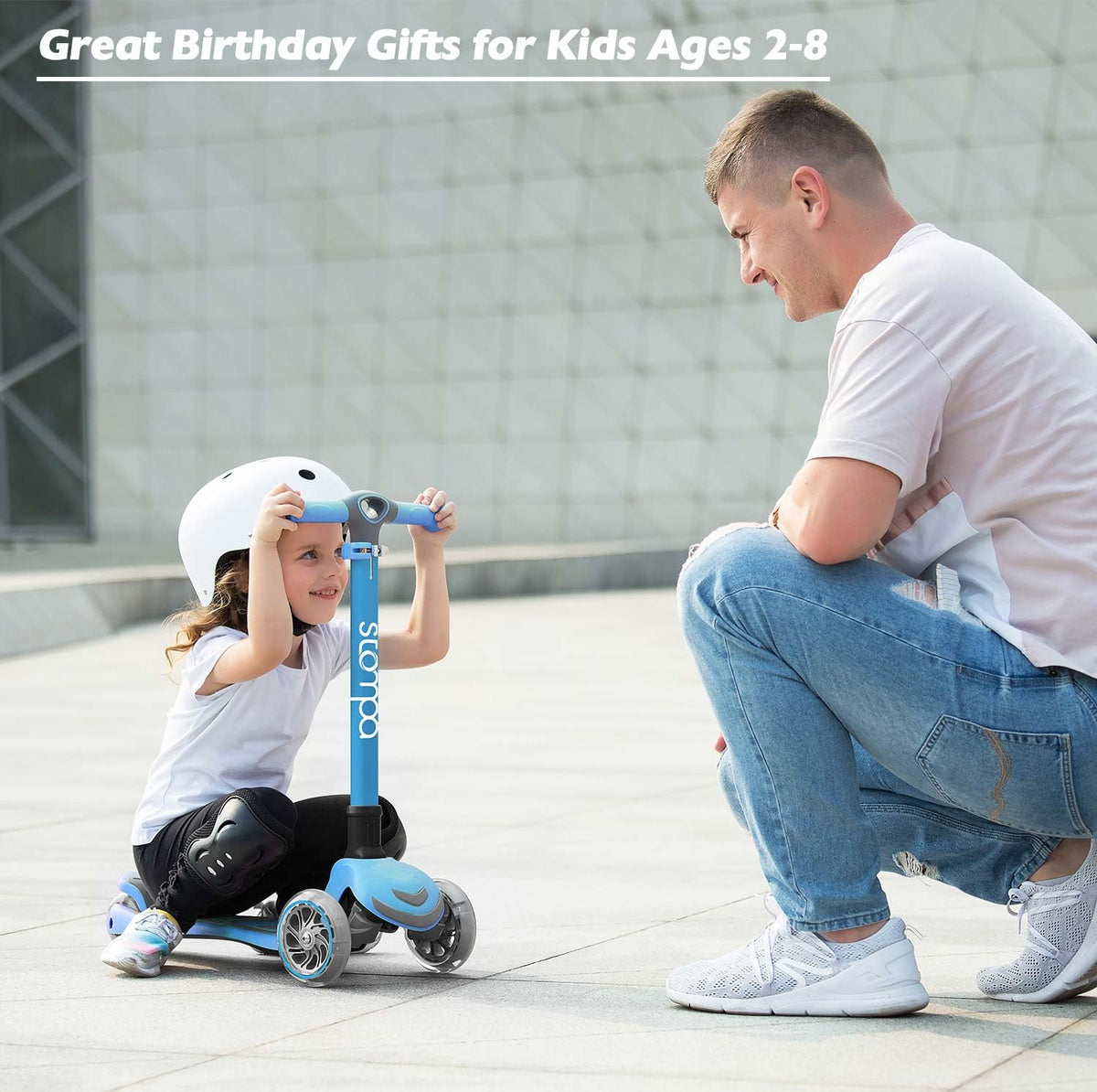 2-in-1 Light Up 3 Wheel Toddler Scooter with Seat U25105
