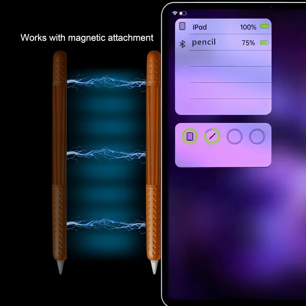 Silicone Case Cover Skin for Apple Pencil Brown C4983