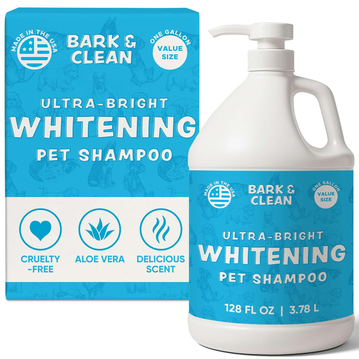 Whitening Dog Shampoo with Pump, 1 Gallon Aloe Coconut U44581