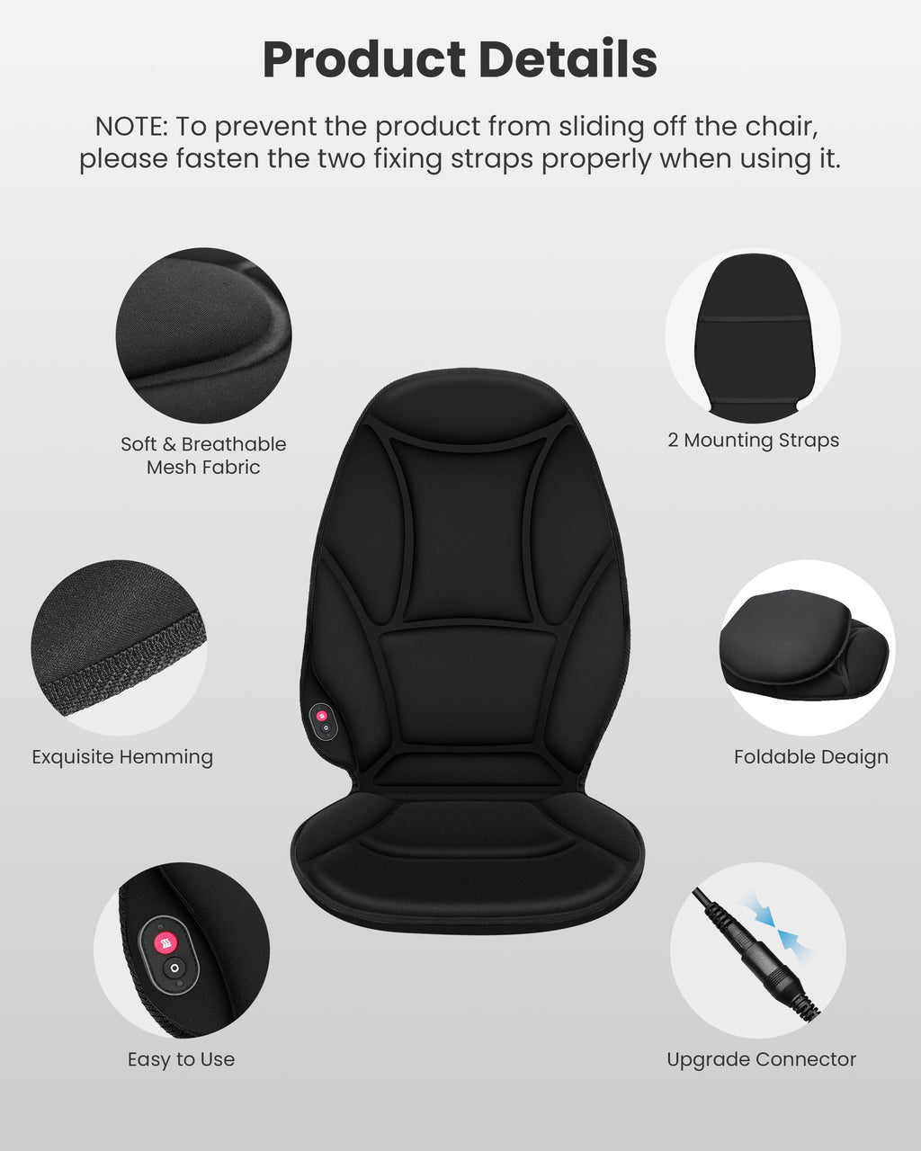 Vibration Back Massager with Heat V313400