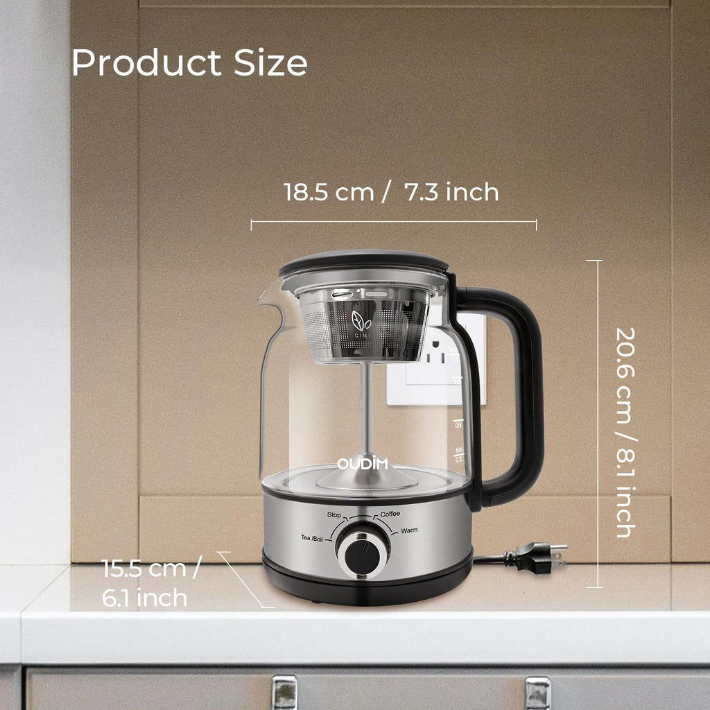 1.2L Glass Stainless Steel Drip Coffee Maker R503482