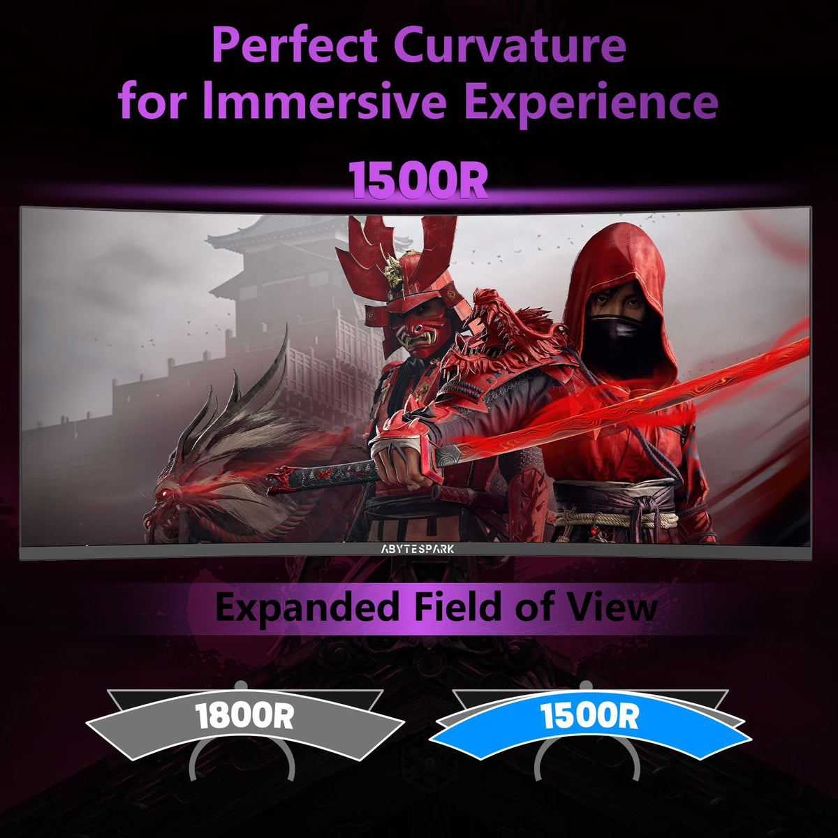 34 Inch Curved Ultra Wide WQHD Gaming Monitor 165Hz 1ms HDR400 H3021