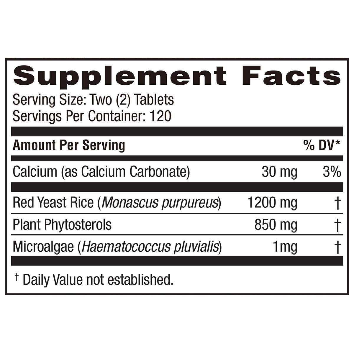 Red Yeast Rice 1200 mg Tablets 2-Pack U194181