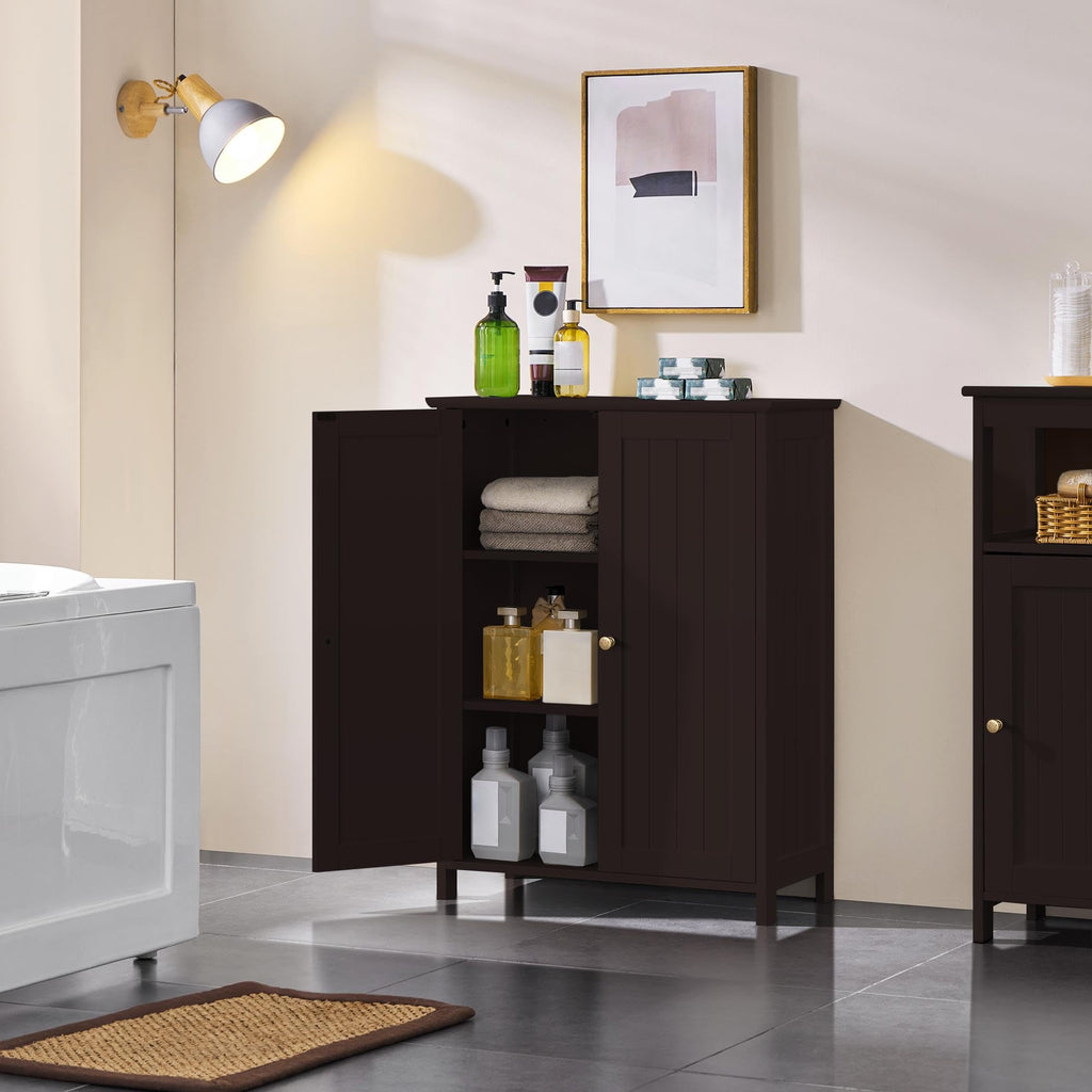 Small Espresso Bathroom Storage Cabinet with 2 Doors E6394