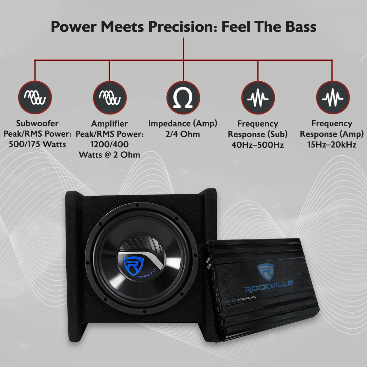 10" Car Subwoofer Enclosure with Mono Amplifier N5765
