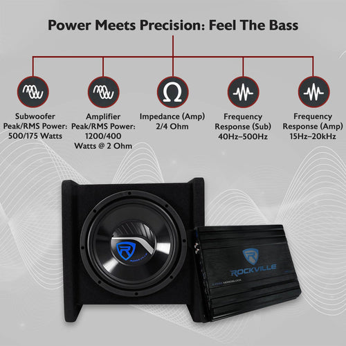 10" Car Subwoofer Enclosure with Mono Amplifier N5765