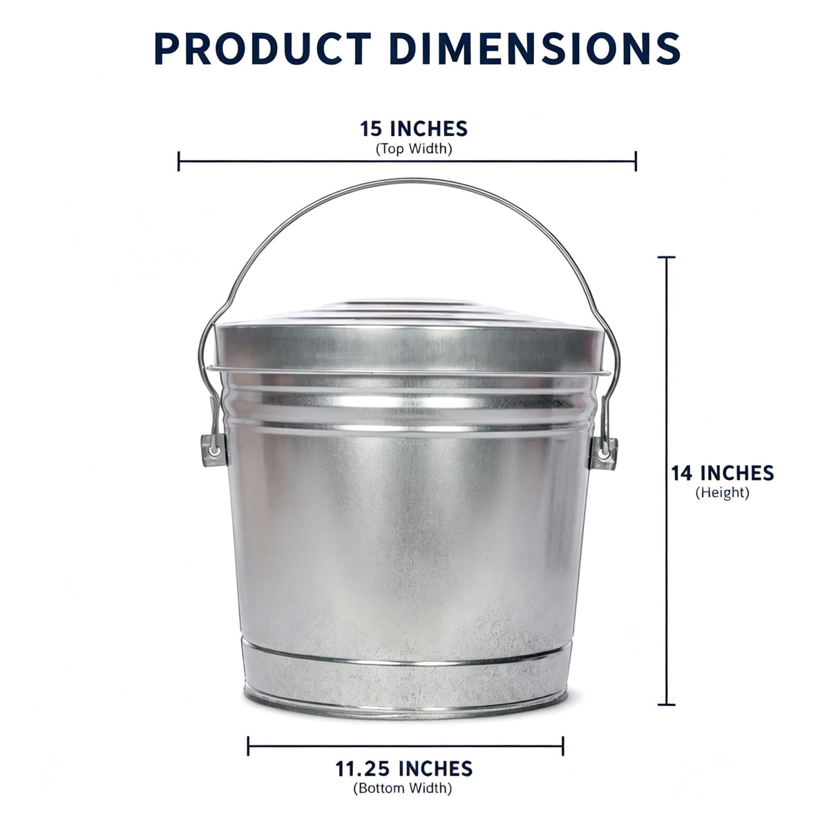6 Gallon Galvanized Steel Storage Can with Locking Lid R12557
