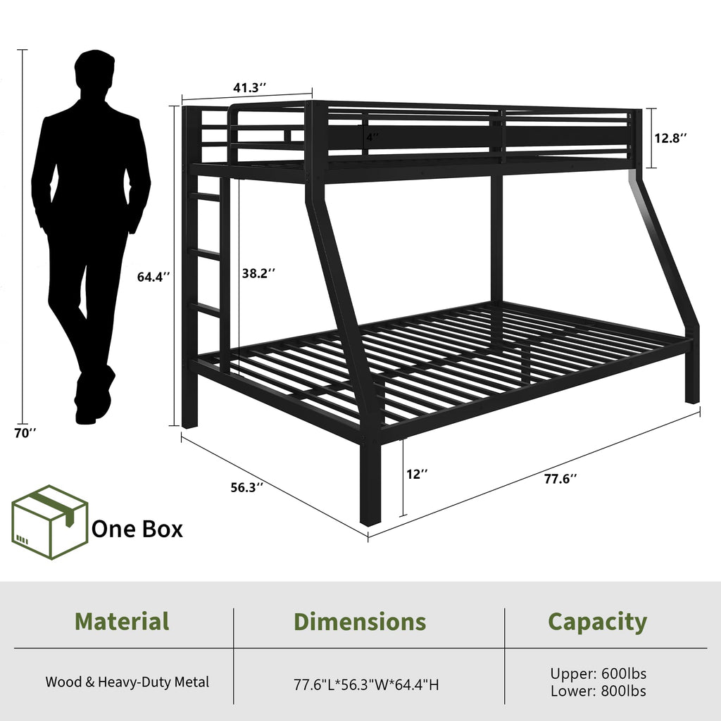 Black Twin Over Full Size Bunk Beds J181