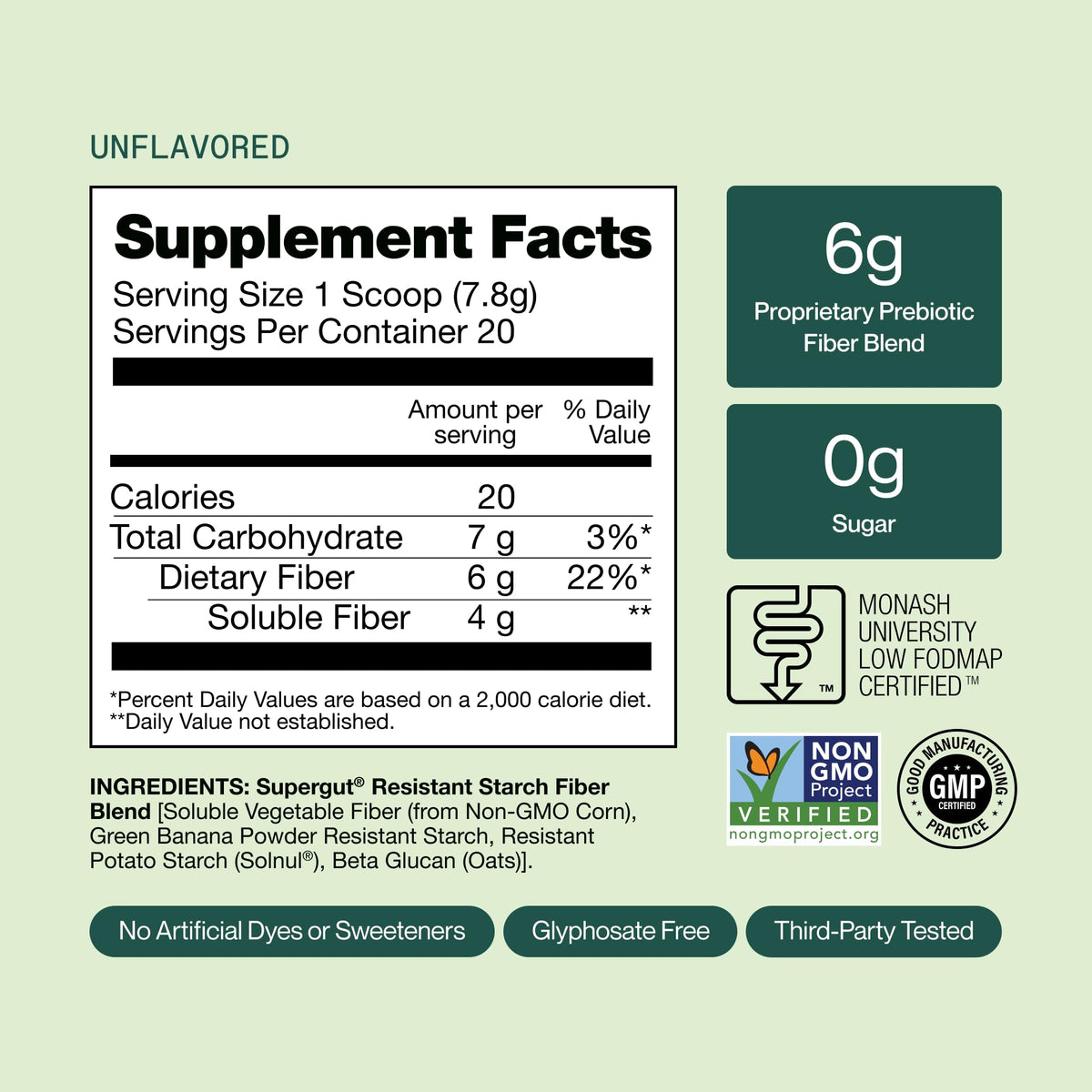 High Fiber GLP-1 Supplement Powder Drink Mix 20 Servings Y13882