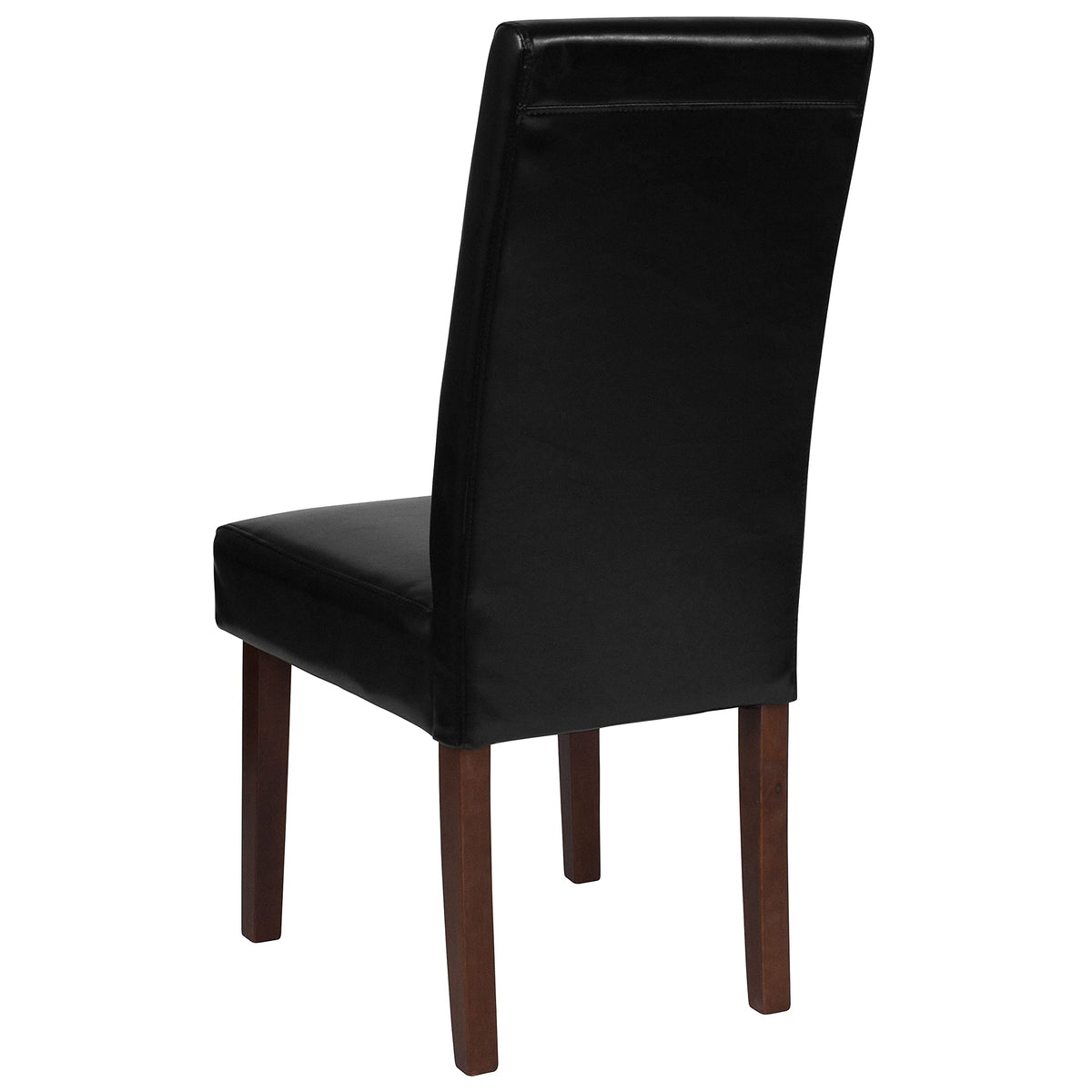 Black LeatherSoft Parsons Chair with Mahogany Legs Q20763