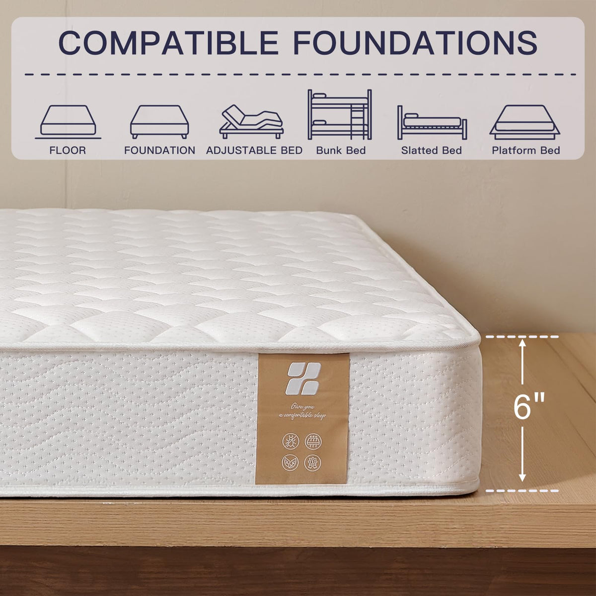 6 Inch Twin Mattress with Bonnell Spring D71349