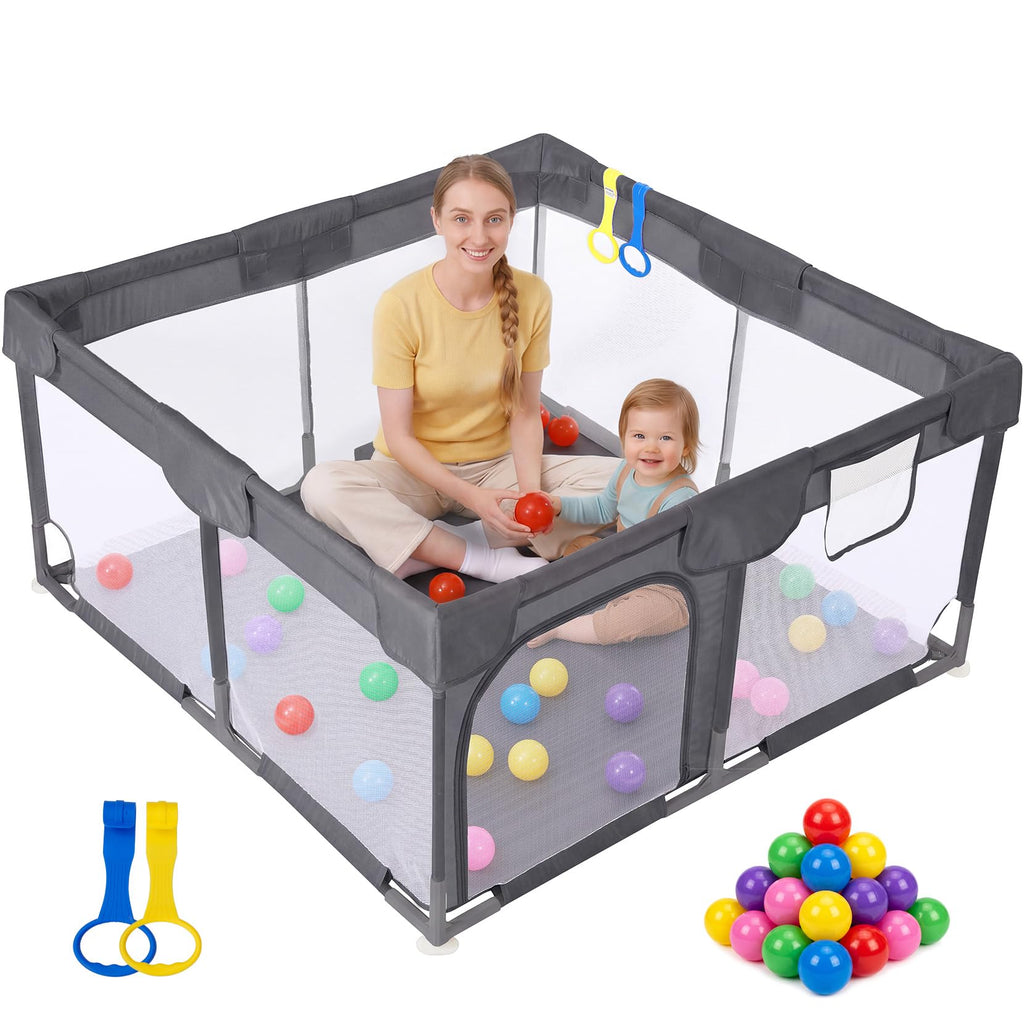 Dark Gray Baby Playpen U14581