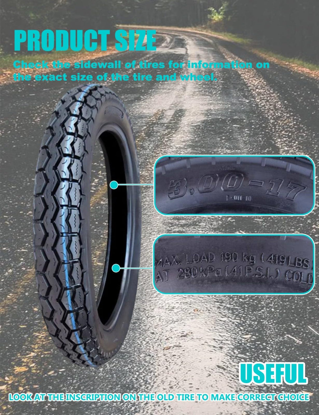 17 Dirt Bike Tire and Tube Set K976
