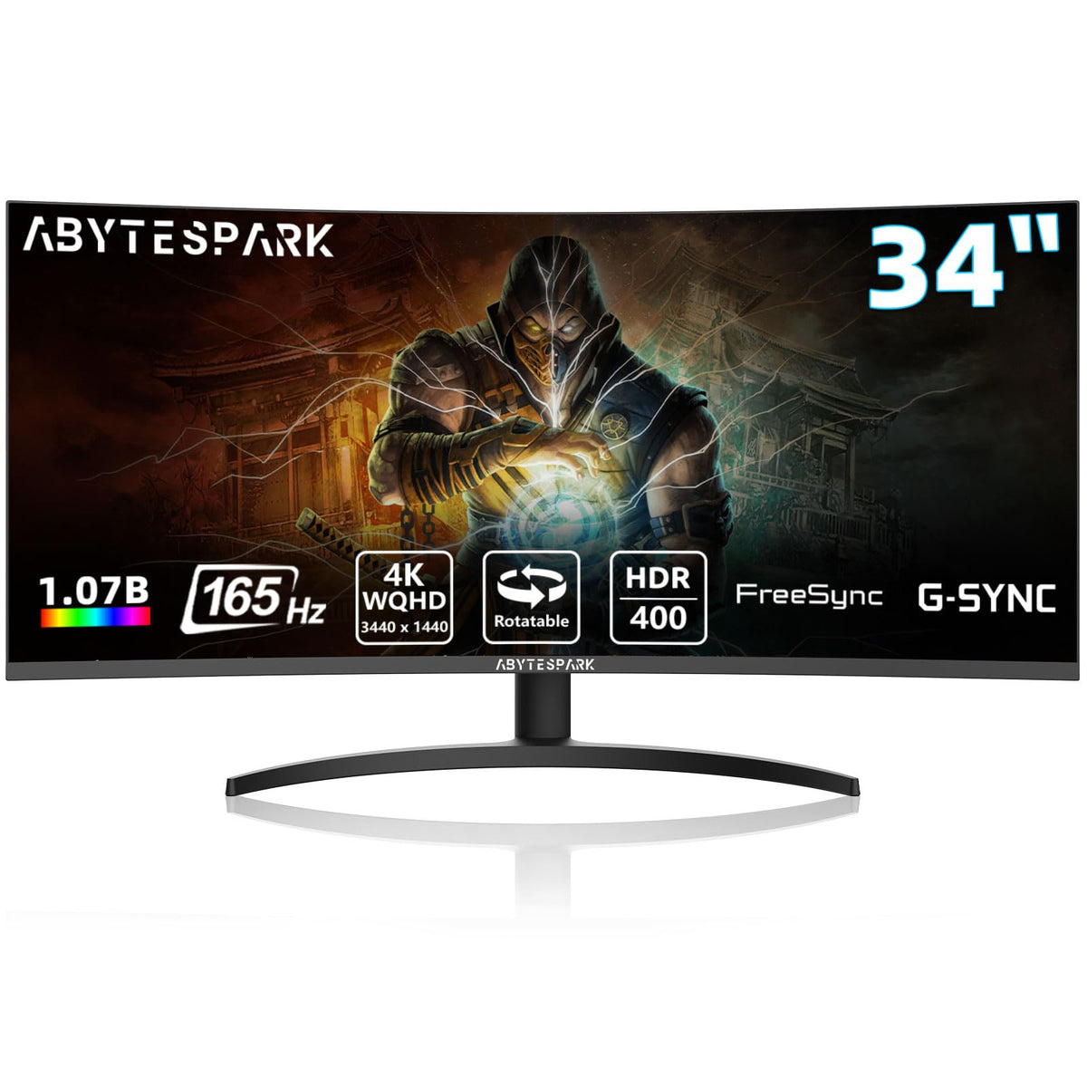 34 Inch Curved Ultra Wide WQHD Gaming Monitor 165Hz 1ms HDR400 H3021