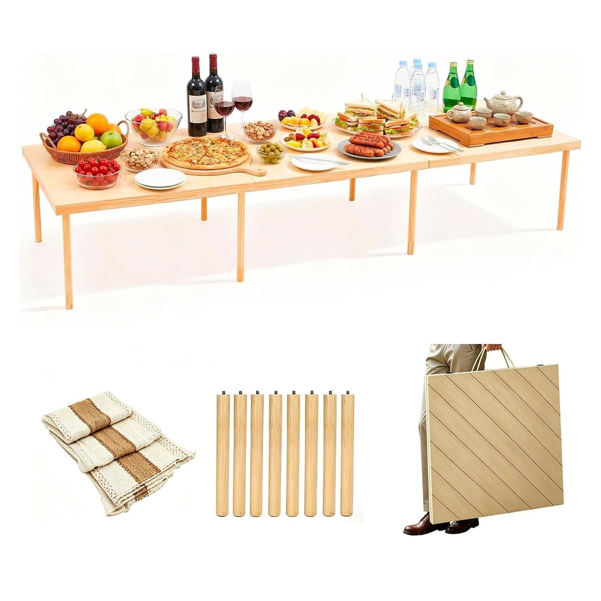 Wood Folding Picnic Table L7059