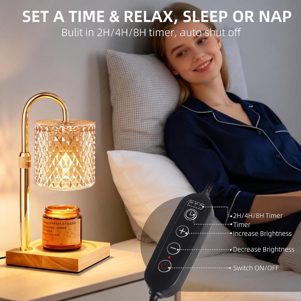 Candle Warmer Lamp with Timer Dimmer E2229
