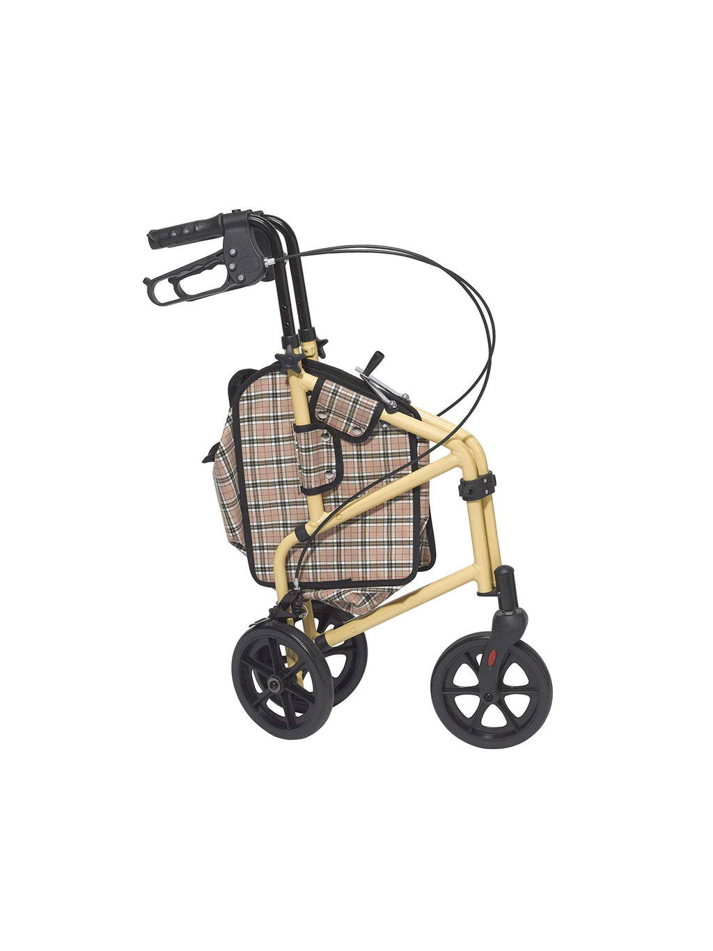 Tan Plaid Rollator Walker with Wheels E7851