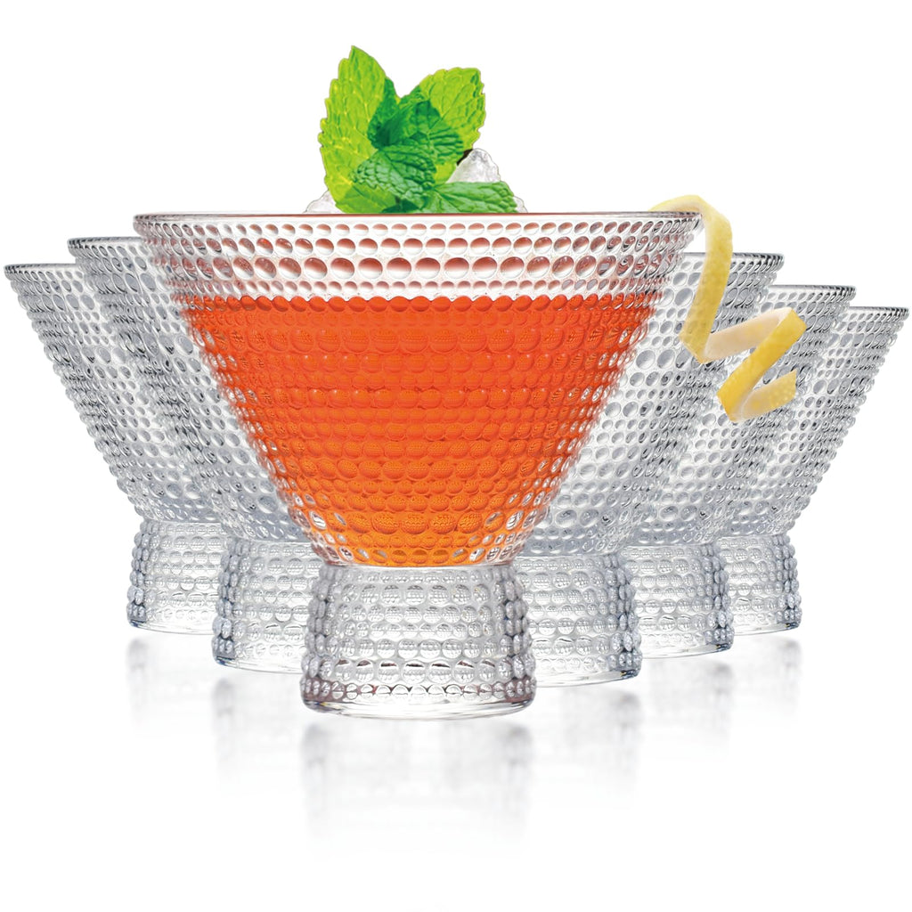 6Pcs 8.5oz Stemless Martini Glasses R11410
