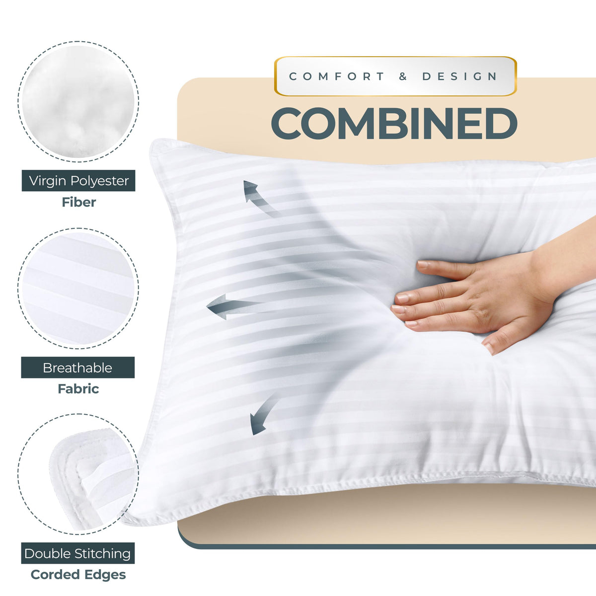 Queen Size Set of 2 Bed Pillows H219