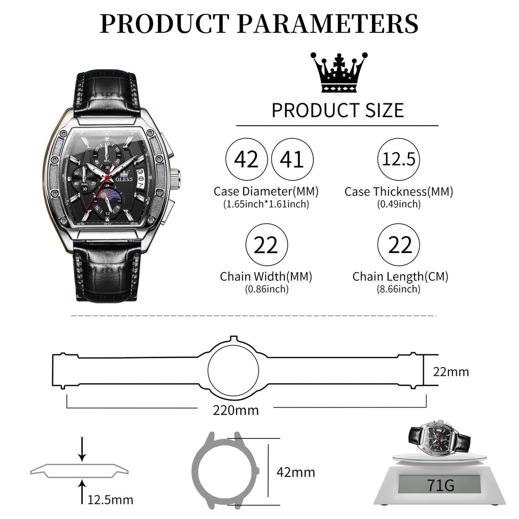 Men's Chronograph Moon Phase Waterproof Watch Y4260