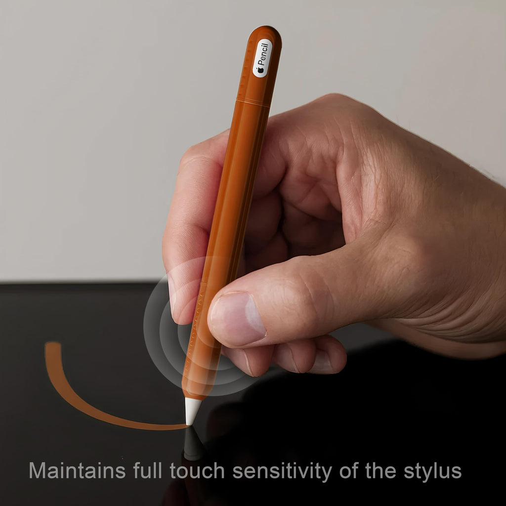 Silicone Case Cover Skin for Apple Pencil Brown C4983
